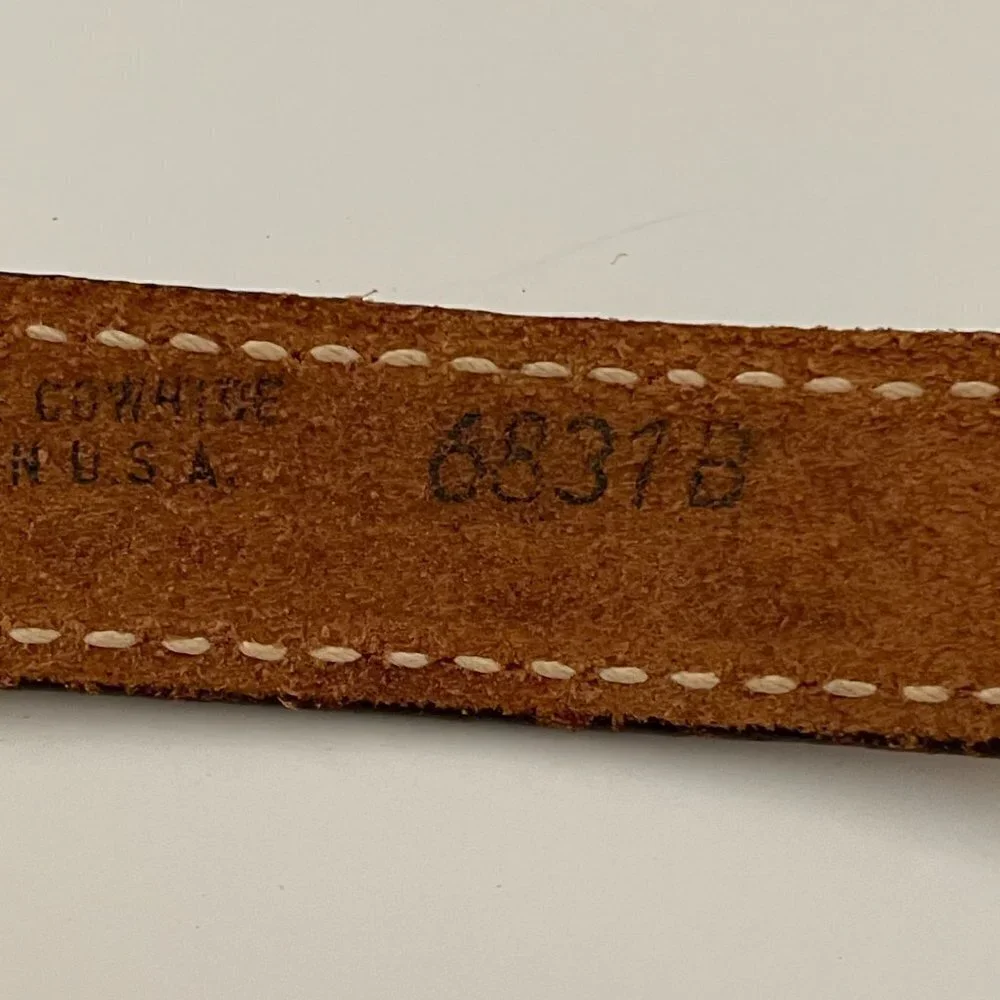 Handmade Set of Two Brown Leather Snap Closure Cowgirl Cuff Bracelets Large